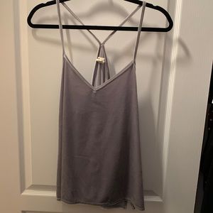 Madewell grey velvet tank Large